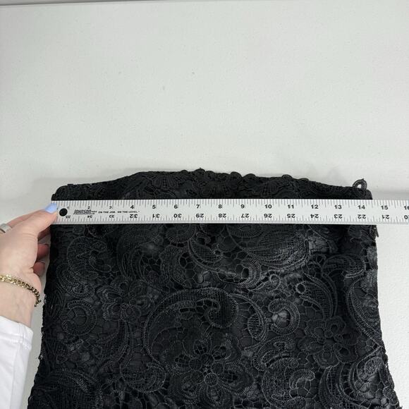 Serena London Dress Womens 6 Black Floral Lace Strapless Cocktail Evening Formal - Picture 8 of 12